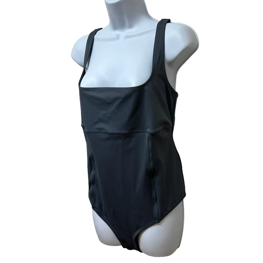 SKIMS Sculpting Swim Tank One Piece Swimsuit Gray Gunmetal Size 2X NEW
